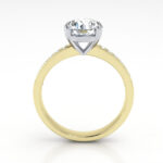 Round Brilliant Solitaire Accent Diamond Ring Yellow Gold RSA13 TF