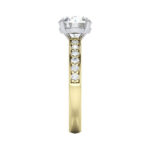 Round Brilliant Solitaire Accent Diamond Ring Yellow Gold RSA14 SV