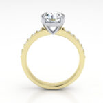 Round Brilliant Solitaire Accent Diamond Ring Yellow Gold RSA14 TF