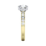 Round Brilliant Solitaire Accent Diamond Ring Yellow Gold RSA15 SV