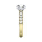 Round Brilliant Solitaire Accent Diamond Ring Yellow Gold RSA16 SV