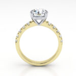 Round Brilliant Solitaire Accent Diamond Ring Yellow Gold RSA16 TF
