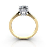 Round Brilliant Solitaire Accent Diamond Ring Yellow Gold RSA17 TF