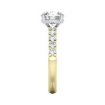 Round Brilliant Solitaire Accent Diamond Ring Yellow Gold RSA18 SV
