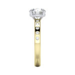 Round Brilliant Solitaire Accent Diamond Ring Yellow Gold RSA19 SV