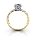 Round Brilliant Solitaire Accent Diamond Ring Yellow Gold RSA7 TF