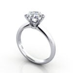 Round Brilliant Solitaire Diamond Ring Platinum RS18 3D