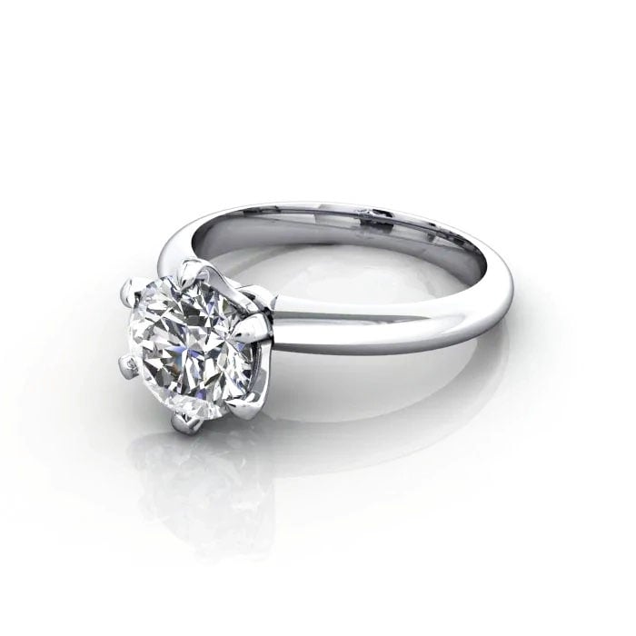 Round Brilliant Solitaire Diamond Ring Platinum RS18 LF