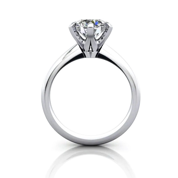 Round Brilliant Solitaire Diamond Ring Platinum RS18 TF