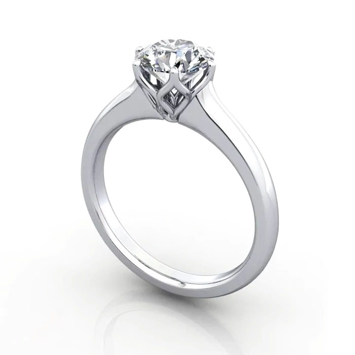 Round Brilliant Solitaire Diamond Ring Platinum RS19 3D Round Brilliant Solitaire Diamond Ring Platinum RS19 3D
