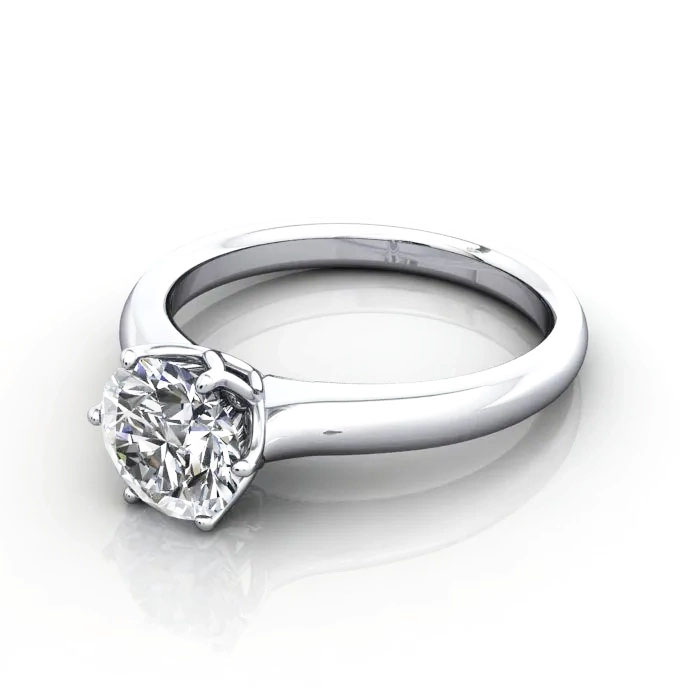 Round Brilliant Solitaire Diamond Ring Platinum RS19 LF Round Brilliant Solitaire Diamond Ring Platinum RS19 LF