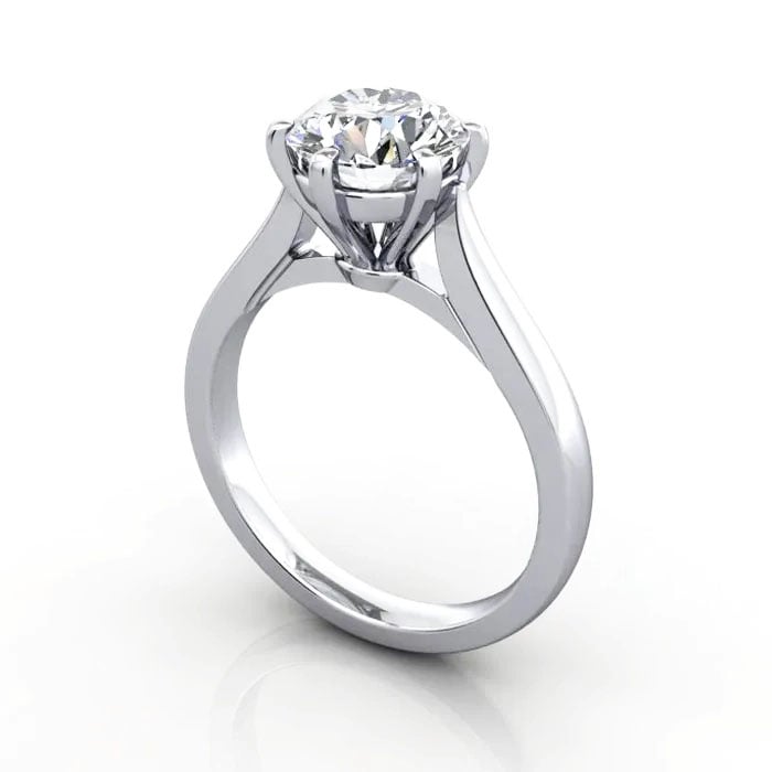 Round Brilliant Solitaire Diamond Ring Platinum RS20 3D Round Brilliant Solitaire Diamond Ring Platinum RS20 3D