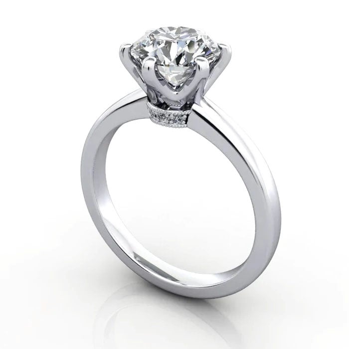 Round Brilliant Solitaire Diamond Ring Platinum RS26 3D Round Brilliant Solitaire Diamond Ring Platinum RS26 3D