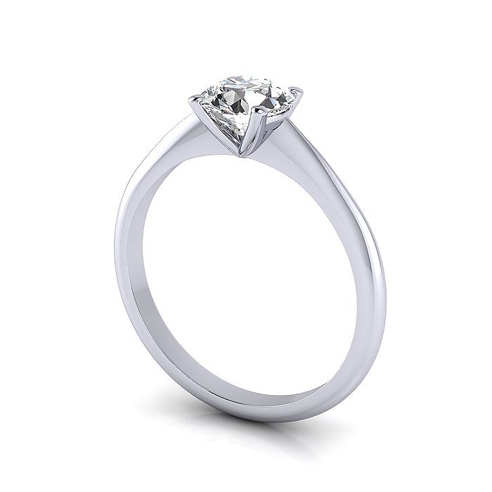 Round Brilliant Solitaire Diamond Ring Platinum RS3 3D Round Brilliant Solitaire Diamond Ring Platinum RS3 3D