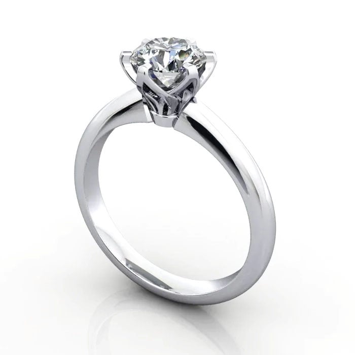 Round Brilliant Solitaire Diamond Ring Platinum RS32 3D Round Brilliant Solitaire Diamond Ring Platinum RS32 3D