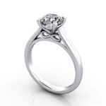 Round Brilliant Solitaire Diamond Ring Platinum RS34 3D Round Brilliant Solitaire Diamond Ring Platinum RS34 3D