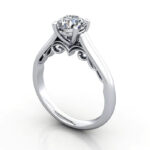 Round Brilliant Solitaire Diamond Ring Platinum RS35 3D Round Brilliant Solitaire Diamond Ring Platinum RS35 3D
