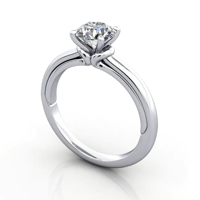 Round Brilliant Solitaire Diamond Ring Platinum RS37 3D Round Brilliant Solitaire Diamond Ring Platinum RS37 3D