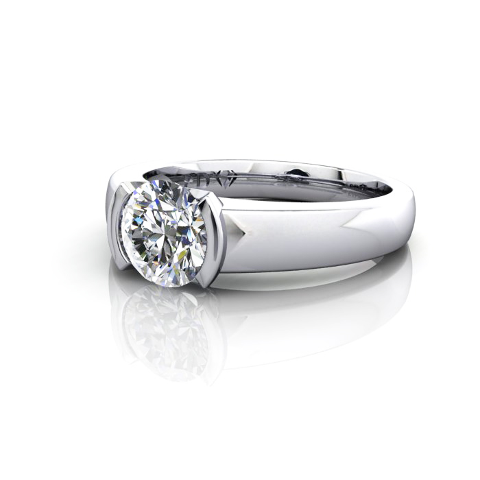 Round Brilliant Solitaire Diamond Ring Platinum RS39 LF Round Brilliant Solitaire Diamond Ring Platinum RS39 LF
