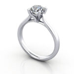 Round Brilliant Solitaire Diamond Ring Platinum RS41 3D Round Brilliant Solitaire Diamond Ring Platinum RS41 3D