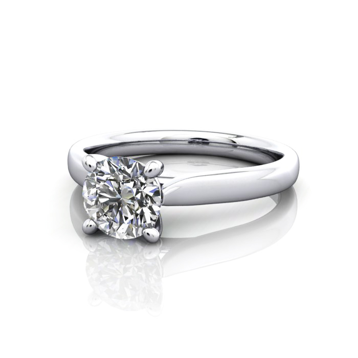 Round Brilliant Solitaire Diamond Ring Platinum RS41 LF Round Brilliant Solitaire Diamond Ring Platinum RS41 LF