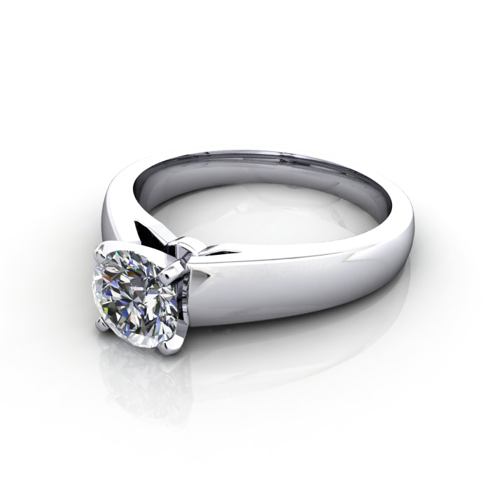 Round Brilliant Solitaire Diamond Ring Platinum RS46 LF Round Brilliant Solitaire Diamond Ring Platinum RS46 LF