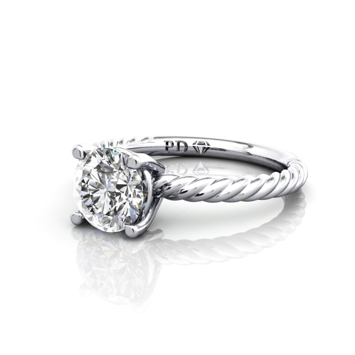 Round Brilliant Solitaire Diamond Ring Platinum RS47 LF Round Brilliant Solitaire Diamond Ring Platinum RS47 LF