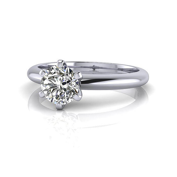 Round Brilliant Solitaire Diamond Ring Platinum RS9 LF Round Brilliant Solitaire Diamond Ring Platinum RS9 LF