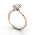 Round Brilliant Solitaire Diamond Ring Rose Gold RS1 3D Round Brilliant Solitaire Diamond Ring Rose Gold RS1 3D
