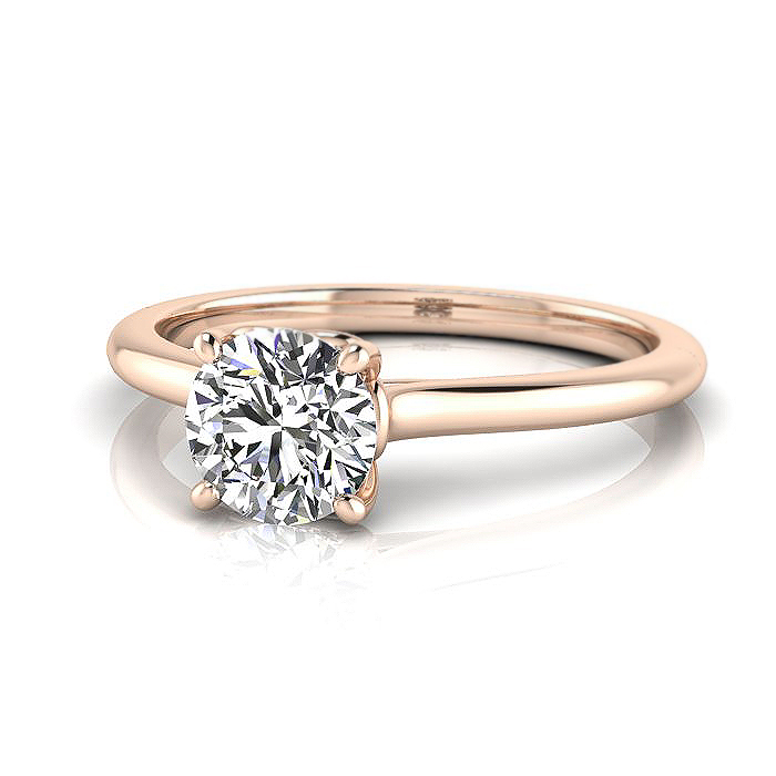 Round Brilliant Solitaire Diamond Ring Rose Gold RS1 LF Round Brilliant Solitaire Diamond Ring Rose Gold RS1 LF