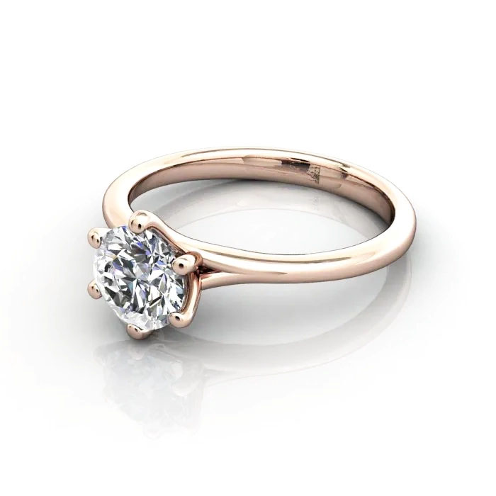 Round Brilliant Solitaire Diamond Ring Rose Gold RS13 LF Round Brilliant Solitaire Diamond Ring Rose Gold RS13 LF
