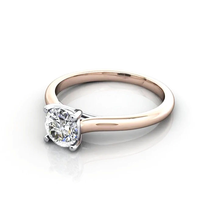 Round Brilliant Solitaire Diamond Ring Rose Gold RS16 LF Round Brilliant Solitaire Diamond Ring Rose Gold RS16 LF