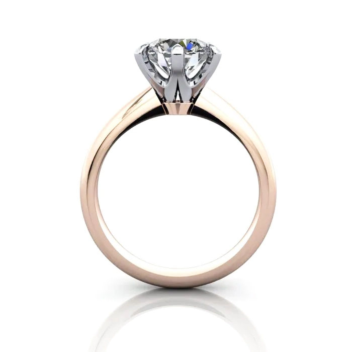 Round Brilliant Solitaire Diamond Ring Rose Gold RS18 TF Round Brilliant Solitaire Diamond Ring Rose Gold RS18 TF