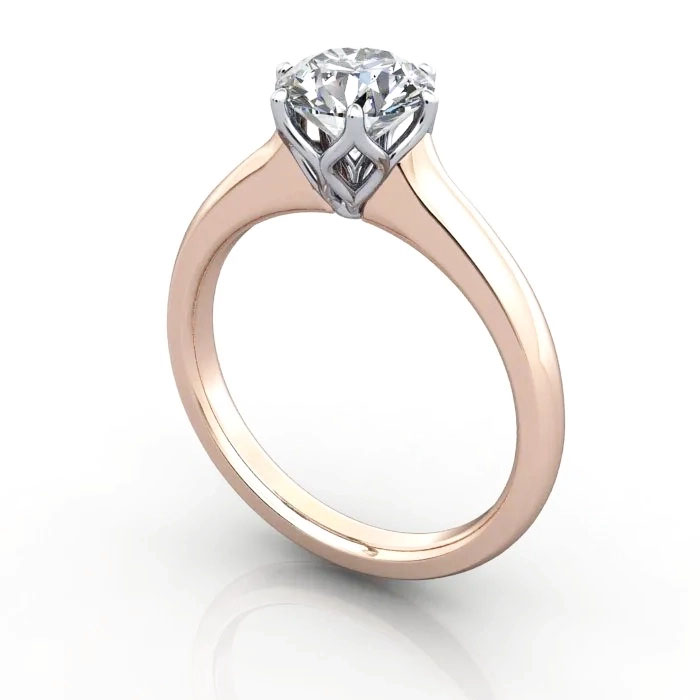 Round Brilliant Solitaire Diamond Ring Rose Gold RS19 3D Round Brilliant Solitaire Diamond Ring Rose Gold RS19 3D