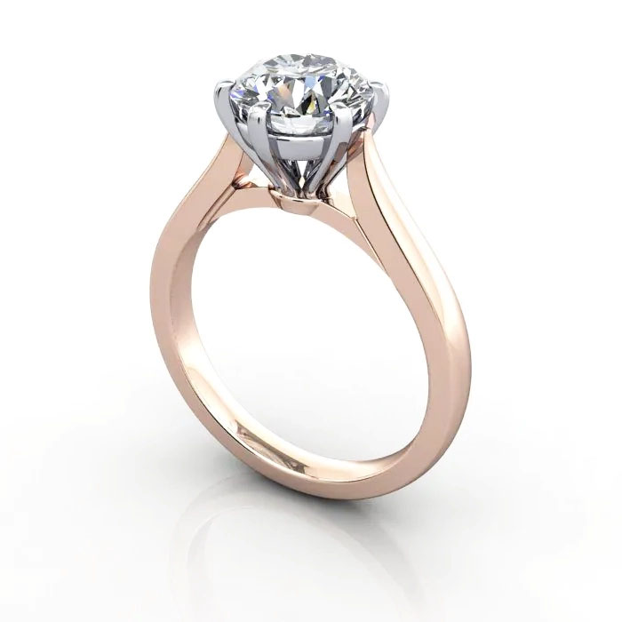 Round Brilliant Solitaire Diamond Ring Rose Gold RS20 3D Round Brilliant Solitaire Diamond Ring Rose Gold RS20 3D