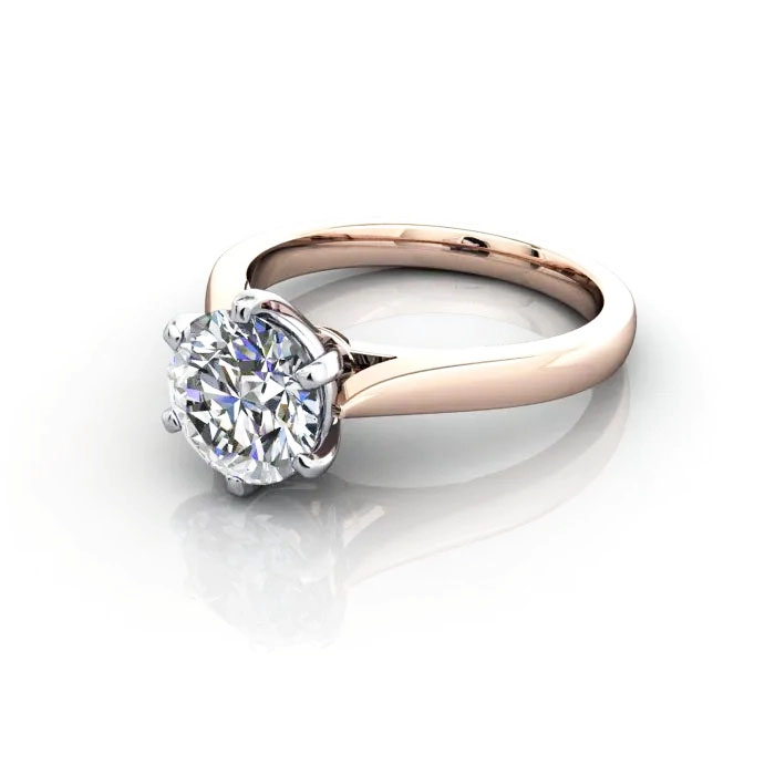 Round Brilliant Solitaire Diamond Ring Rose Gold RS20 LF Round Brilliant Solitaire Diamond Ring Rose Gold RS20 LF