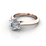 Round Brilliant Solitaire Diamond Ring Rose Gold RS21 LF