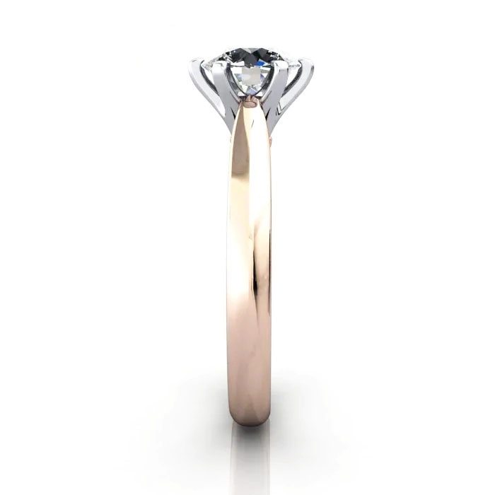Round Brilliant Solitaire Diamond Ring Rose Gold RS21 SV