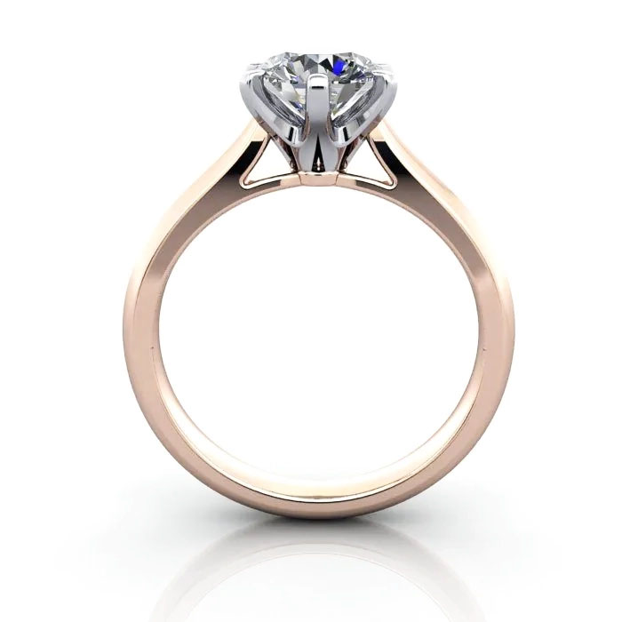 Round Brilliant Solitaire Diamond Ring Rose Gold RS21 TF