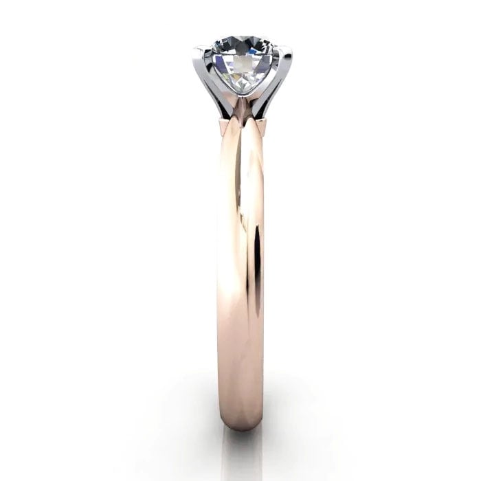 Round Brilliant Solitaire Diamond Ring Rose Gold RS22 SV