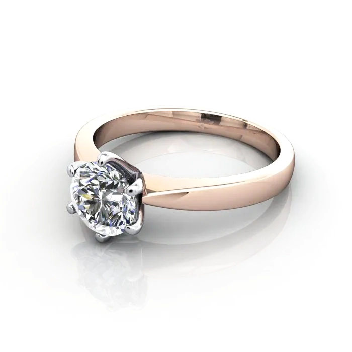 Round Brilliant Solitaire Diamond Ring Rose Gold RS23 LF Round Brilliant Solitaire Diamond Ring Rose Gold RS23 LF