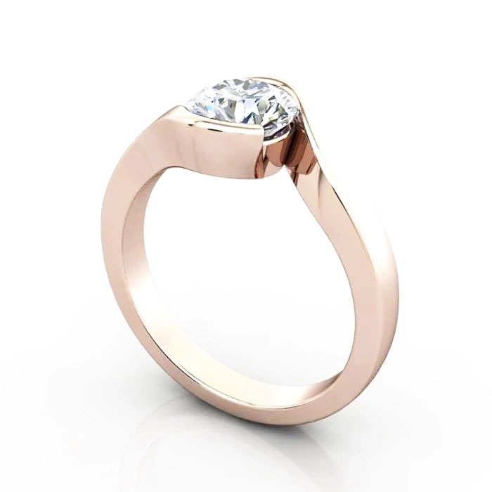 Round Brilliant Solitaire Diamond Ring Rose Gold RS24 3D Round Brilliant Solitaire Diamond Ring Rose Gold RS24 3D