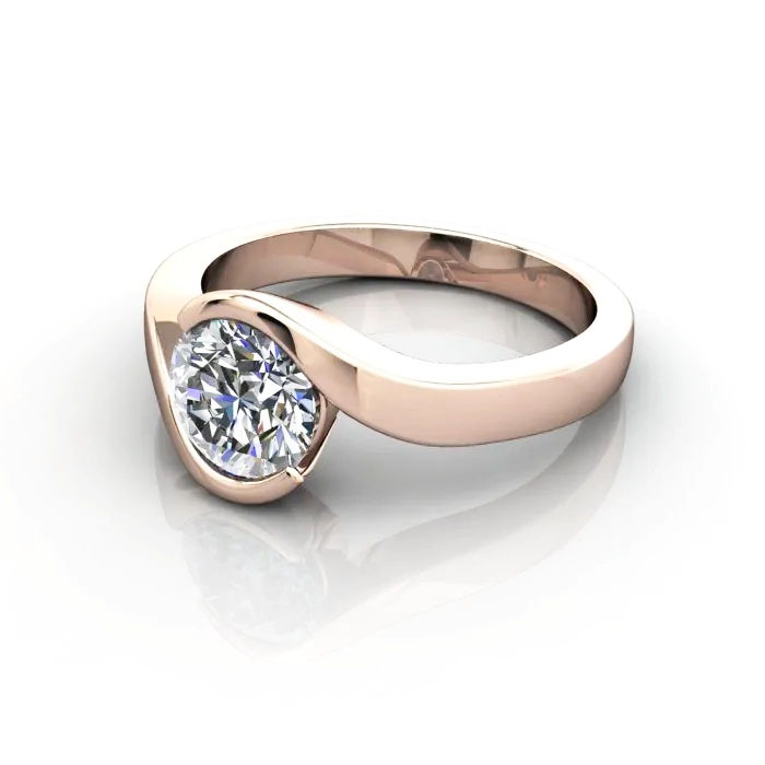 Round Brilliant Solitaire Diamond Ring Rose Gold RS24 LF Round Brilliant Solitaire Diamond Ring Rose Gold RS24 LF