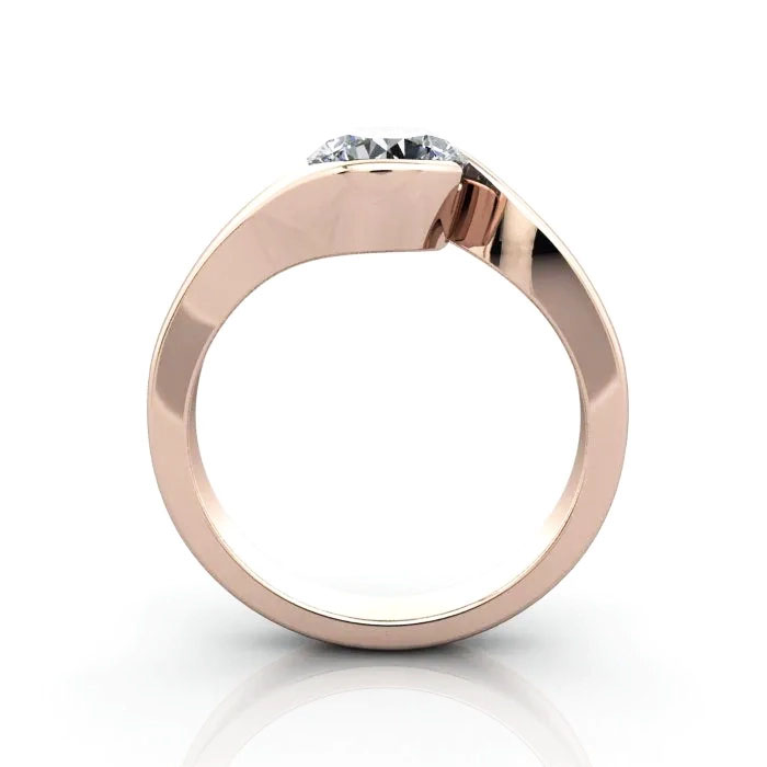 Round Brilliant Solitaire Diamond Ring Rose Gold RS24 TF Round Brilliant Solitaire Diamond Ring Rose Gold RS24 TF