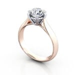 Round Brilliant Solitaire Diamond Ring Rose Gold RS25 3D Round Brilliant Solitaire Diamond Ring Rose Gold RS25 3D