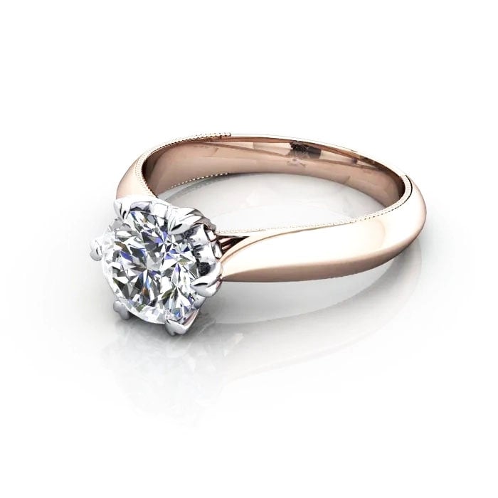 Round Brilliant Solitaire Diamond Ring Rose Gold RS25 LF Round Brilliant Solitaire Diamond Ring Rose Gold RS25 LF
