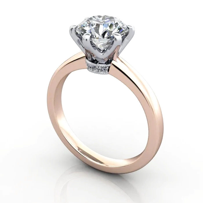 Round Brilliant Solitaire Diamond Ring Rose Gold RS26 3D Round Brilliant Solitaire Diamond Ring Rose Gold RS26 3D