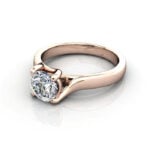 Round Brilliant Solitaire Diamond Ring Rose Gold RS29 LF