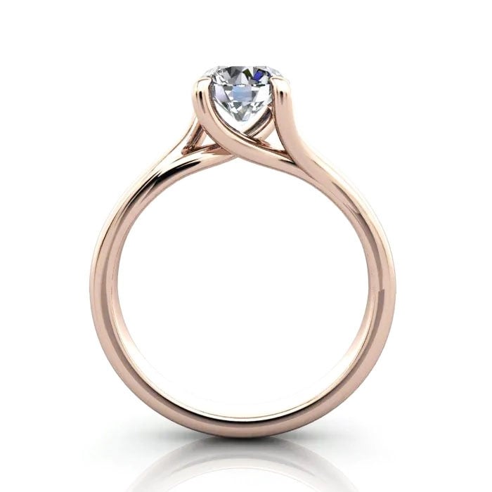 Round Brilliant Solitaire Diamond Ring Rose Gold RS29 TF