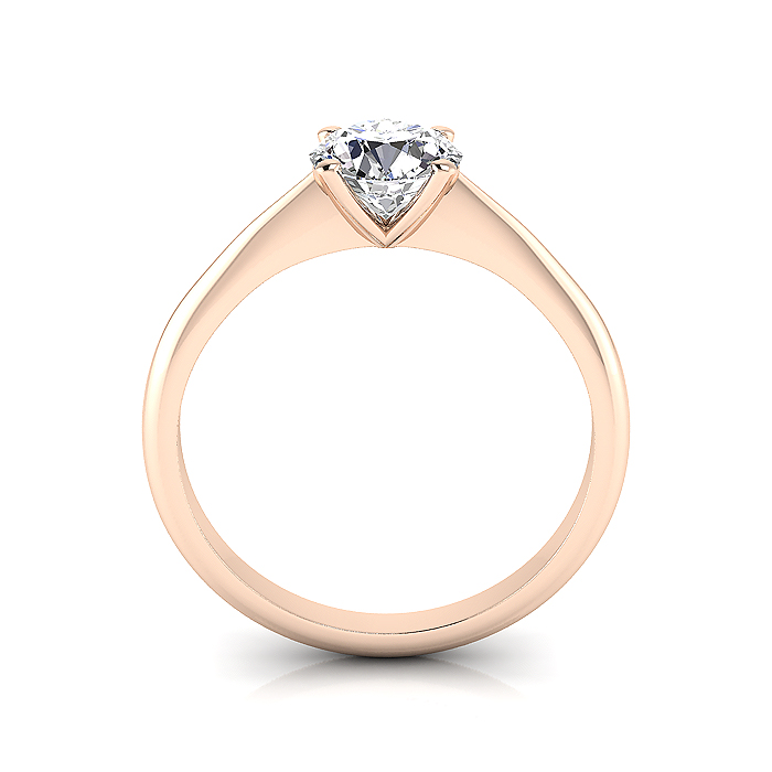 Round Brilliant Solitaire Diamond Ring Rose Gold RS3 TF Round Brilliant Solitaire Diamond Ring Rose Gold RS3 TF